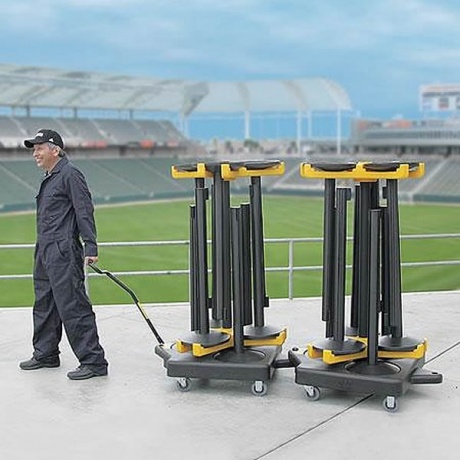 Shuttletrac 9 Post Vertical Storage Cart for Queue Barriers